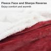 imageCatalonia Sherpa Wearable Blanket with Sleeves Arms Super Soft Warm Comfy Large Fleece Plush Sleeved TV Throws Wrap Robe Blanket for Adult Women and MenWine