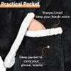 imageCatalonia Sherpa Wearable Blanket with Sleeves Arms Super Soft Warm Comfy Large Fleece Plush Sleeved TV Throws Wrap Robe Blanket for Adult Women and MenBlack