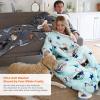 imageCatalonia Sherpa Wearable Blanket with Sleeves Arms Super Soft Warm Comfy Large Fleece Plush Sleeved TV Throws Wrap Robe Blanket for Adult Women and MenDog Grey