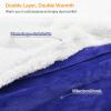 imageCatalonia Sherpa Wearable Blanket with Sleeves Arms Super Soft Warm Comfy Large Fleece Plush Sleeved TV Throws Wrap Robe Blanket for Adult Women and MenBlue