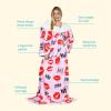imageCatalonia Sherpa Wearable Blanket with Sleeves Arms Super Soft Warm Comfy Large Fleece Plush Sleeved TV Throws Wrap Robe Blanket for Adult Women and MenKiss Hot Pink