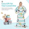 imageCatalonia Sherpa Wearable Blanket with Sleeves Arms Super Soft Warm Comfy Large Fleece Plush Sleeved TV Throws Wrap Robe Blanket for Adult Women and MenBanana Dog White