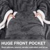 imageCatalonia Sherpa Wearable Blanket with Sleeves Arms Super Soft Warm Comfy Large Fleece Plush Sleeved TV Throws Wrap Robe Blanket for Adult Women and MenGray