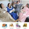 imageCatalonia Sherpa Wearable Blanket with Sleeves Arms Super Soft Warm Comfy Large Fleece Plush Sleeved TV Throws Wrap Robe Blanket for Adult Women and MenBlack