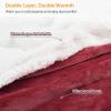 imageCatalonia Sherpa Wearable Blanket with Sleeves Arms Super Soft Warm Comfy Large Fleece Plush Sleeved TV Throws Wrap Robe Blanket for Adult Women and MenWine