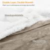 imageCatalonia Sherpa Wearable Blanket with Sleeves Arms Super Soft Warm Comfy Large Fleece Plush Sleeved TV Throws Wrap Robe Blanket for Adult Women and MenCamel
