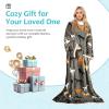 imageCatalonia Sherpa Wearable Blanket with Sleeves Arms Super Soft Warm Comfy Large Fleece Plush Sleeved TV Throws Wrap Robe Blanket for Adult Women and MenTaupe Horse