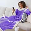 imageCatalonia Sherpa Wearable Blanket with Sleeves Arms Super Soft Warm Comfy Large Fleece Plush Sleeved TV Throws Wrap Robe Blanket for Adult Women and MenPurple