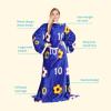 imageCatalonia Sherpa Wearable Blanket with Sleeves Arms Super Soft Warm Comfy Large Fleece Plush Sleeved TV Throws Wrap Robe Blanket for Adult Women and MenSoccer Team Blue