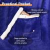 imageCatalonia Sherpa Wearable Blanket with Sleeves Arms Super Soft Warm Comfy Large Fleece Plush Sleeved TV Throws Wrap Robe Blanket for Adult Women and MenBlue