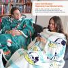 imageCatalonia Sherpa Wearable Blanket with Sleeves Arms Super Soft Warm Comfy Large Fleece Plush Sleeved TV Throws Wrap Robe Blanket for Adult Women and MenBanana Dog White