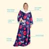 imageCatalonia Sherpa Wearable Blanket with Sleeves Arms Super Soft Warm Comfy Large Fleece Plush Sleeved TV Throws Wrap Robe Blanket for Adult Women and MenKiss Dark Blue