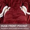 imageCatalonia Sherpa Wearable Blanket with Sleeves Arms Super Soft Warm Comfy Large Fleece Plush Sleeved TV Throws Wrap Robe Blanket for Adult Women and MenWine