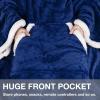 imageCatalonia Sherpa Wearable Blanket with Sleeves Arms Super Soft Warm Comfy Large Fleece Plush Sleeved TV Throws Wrap Robe Blanket for Adult Women and MenBlue