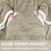 imageCatalonia Sherpa Wearable Blanket with Sleeves Arms Super Soft Warm Comfy Large Fleece Plush Sleeved TV Throws Wrap Robe Blanket for Adult Women and MenCamel
