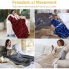 imageCatalonia Sherpa Wearable Blanket with Sleeves Arms Super Soft Warm Comfy Large Fleece Plush Sleeved TV Throws Wrap Robe Blanket for Adult Women and MenGreen Checker