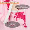 imageCatalonia Sherpa Wearable Blanket with Sleeves Arms Super Soft Warm Comfy Large Fleece Plush Sleeved TV Throws Wrap Robe Blanket for Adult Women and MenUnicorn Pink