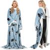 imageCatalonia Sherpa Wearable Blanket with Sleeves Arms Super Soft Warm Comfy Large Fleece Plush Sleeved TV Throws Wrap Robe Blanket for Adult Women and MenWondercat Grey
