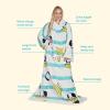 imageCatalonia Sherpa Wearable Blanket with Sleeves Arms Super Soft Warm Comfy Large Fleece Plush Sleeved TV Throws Wrap Robe Blanket for Adult Women and MenBanana Dog White