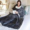 imageCatalonia Sherpa Wearable Blanket with Sleeves Arms Super Soft Warm Comfy Large Fleece Plush Sleeved TV Throws Wrap Robe Blanket for Adult Women and MenGray