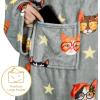 imageCatalonia Wearable Blanket with Sleeves and Pocket Cozy Soft Fleece Mink Micro Plush Wrap Throws Blanket Robe for Women and Men80s Cat Dog Gray