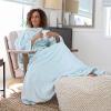 imageCatalonia Wearable Blanket with Sleeves and Pocket Cozy Soft Fleece Mink Micro Plush Wrap Throws Blanket Robe for Women and MenAqua