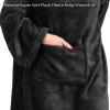 imageCatalonia Wearable Blanket with Sleeves and Pocket Cozy Soft Fleece Mink Micro Plush Wrap Throws Blanket Robe for Women and MenBlack