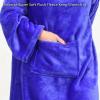 imageCatalonia Wearable Blanket with Sleeves and Pocket Cozy Soft Fleece Mink Micro Plush Wrap Throws Blanket Robe for Women and MenBlue