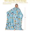 imageCatalonia Wearable Blanket with Sleeves and Pocket Cozy Soft Fleece Mink Micro Plush Wrap Throws Blanket Robe for Women and MenBlue Cat