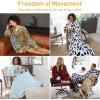 imageCatalonia Wearable Blanket with Sleeves and Pocket Cozy Soft Fleece Mink Micro Plush Wrap Throws Blanket Robe for Women and MenCheetah