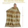 imageCatalonia Wearable Blanket with Sleeves and Pocket Cozy Soft Fleece Mink Micro Plush Wrap Throws Blanket Robe for Women and MenCheetah