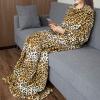 imageCatalonia Wearable Blanket with Sleeves and Pocket Cozy Soft Fleece Mink Micro Plush Wrap Throws Blanket Robe for Women and MenCheetah