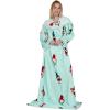 imageCatalonia Wearable Blanket with Sleeves and Pocket Cozy Soft Fleece Mink Micro Plush Wrap Throws Blanket Robe for Women and MenChristmas Elf Green