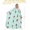 imageCatalonia Wearable Blanket with Sleeves and Pocket Cozy Soft Fleece Mink Micro Plush Wrap Throws Blanket Robe for Women and MenChristmas Elf Green