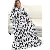 imageCatalonia Wearable Blanket with Sleeves and Pocket Cozy Soft Fleece Mink Micro Plush Wrap Throws Blanket Robe for Women and MenDalmatian