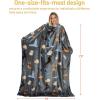 imageCatalonia Wearable Blanket with Sleeves and Pocket Cozy Soft Fleece Mink Micro Plush Wrap Throws Blanket Robe for Women and MenGray Dog