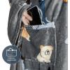 imageCatalonia Wearable Blanket with Sleeves and Pocket Cozy Soft Fleece Mink Micro Plush Wrap Throws Blanket Robe for Women and MenGray Dog