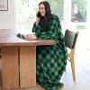 imageCatalonia Wearable Blanket with Sleeves and Pocket Cozy Soft Fleece Mink Micro Plush Wrap Throws Blanket Robe for Women and MenGreen Black Checker