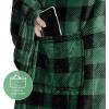 imageCatalonia Wearable Blanket with Sleeves and Pocket Cozy Soft Fleece Mink Micro Plush Wrap Throws Blanket Robe for Women and MenGreen Black Checker