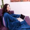 imageCatalonia Wearable Blanket with Sleeves and Pocket Cozy Soft Fleece Mink Micro Plush Wrap Throws Blanket Robe for Women and MenNavy