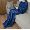 imageCatalonia Wearable Blanket with Sleeves and Pocket Cozy Soft Fleece Mink Micro Plush Wrap Throws Blanket Robe for Women and MenNavy