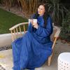 imageCatalonia Wearable Blanket with Sleeves and Pocket Cozy Soft Fleece Mink Micro Plush Wrap Throws Blanket Robe for Women and MenNavy