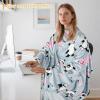 imageCatalonia Wearable Blanket with Sleeves and Pocket Cozy Soft Fleece Mink Micro Plush Wrap Throws Blanket Robe for Women and MenPanda Grey