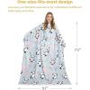 imageCatalonia Wearable Blanket with Sleeves and Pocket Cozy Soft Fleece Mink Micro Plush Wrap Throws Blanket Robe for Women and MenPanda Grey