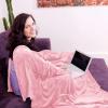 imageCatalonia Wearable Blanket with Sleeves and Pocket Cozy Soft Fleece Mink Micro Plush Wrap Throws Blanket Robe for Women and MenPink