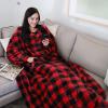 imageCatalonia Wearable Blanket with Sleeves and Pocket Cozy Soft Fleece Mink Micro Plush Wrap Throws Blanket Robe for Women and MenRed Black Checker