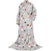 imageCatalonia Wearable Blanket with Sleeves and Pocket Cozy Soft Fleece Mink Micro Plush Wrap Throws Blanket Robe for Women and MenSanta and Deer Grey