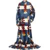 imageCatalonia Wearable Blanket with Sleeves and Pocket Cozy Soft Fleece Mink Micro Plush Wrap Throws Blanket Robe for Women and MenSouthwest Blue