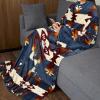 imageCatalonia Wearable Blanket with Sleeves and Pocket Cozy Soft Fleece Mink Micro Plush Wrap Throws Blanket Robe for Women and MenSouthwest Blue