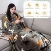 imageCatalonia Wearable Blanket with Sleeves and Pocket Cozy Soft Fleece Mink Micro Plush Wrap Throws Blanket Robe for Women and MenTaupe Horse